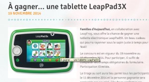 Concours, LeapPad3x, Tablette