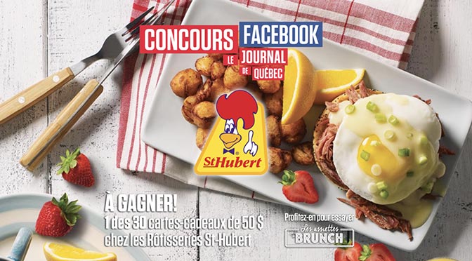 Terminé: Gagnez une des 30 cartes-cadeaux de 50 $ au Concours Facebook Rôtisserie St-Hubert