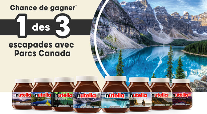 Concours Nutella voyage au canada dans les Parcs Canada