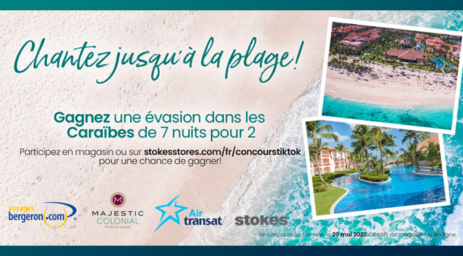 Concours TikTok Stokes Chantez jusqu'à la plage