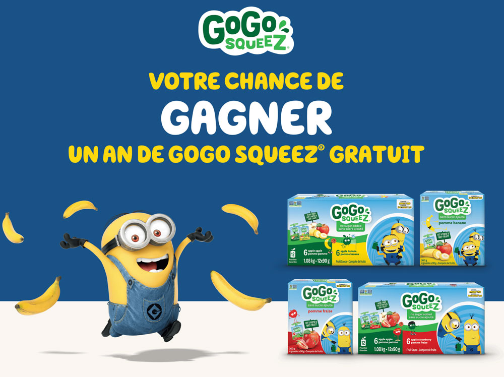 Gagnez un an de GoGo squeeZ gratuit avec le Concours des Minions !