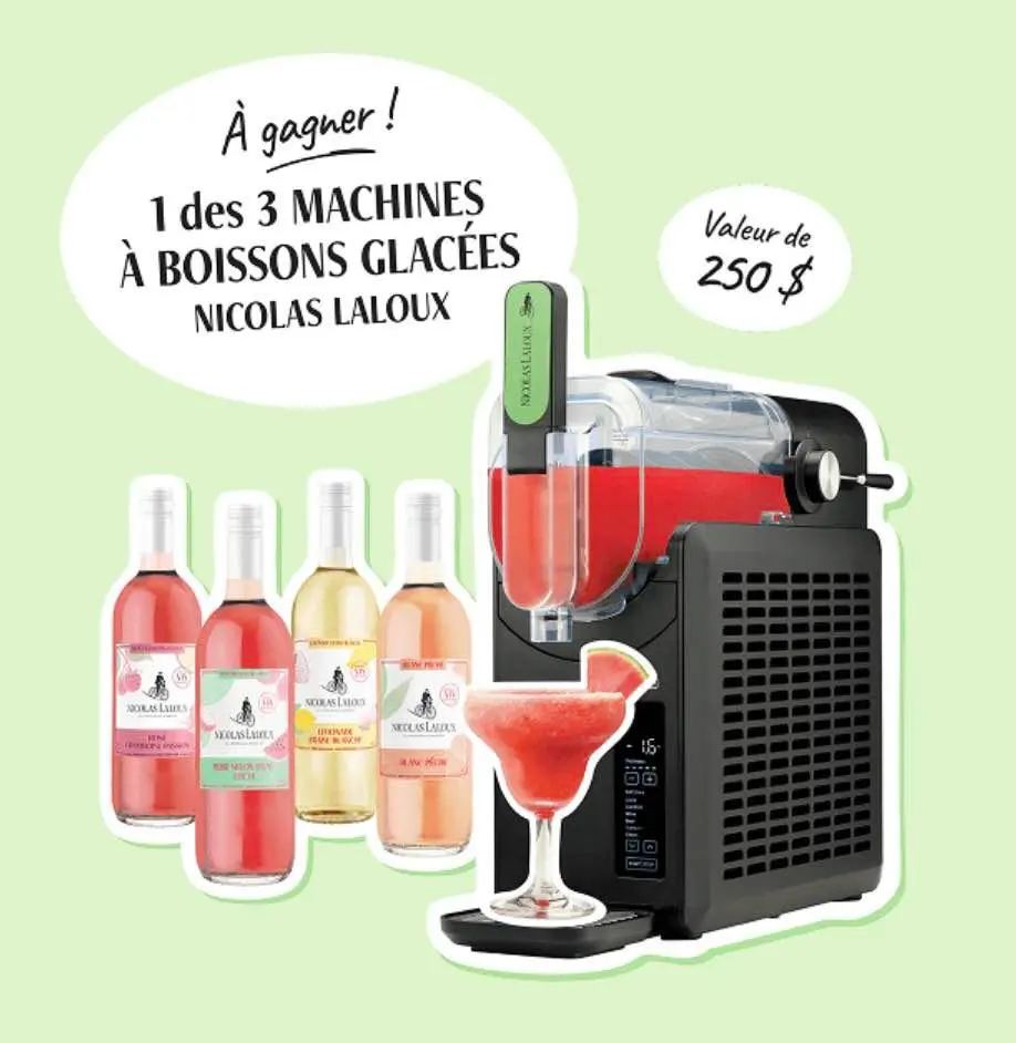 Mix ton nic gagnez une machine à boisson glacé