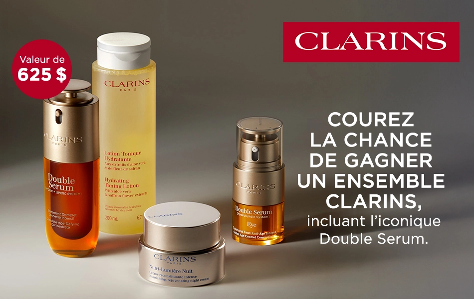 Gagnez un ensemble Clarins avec le concours Bel-âge