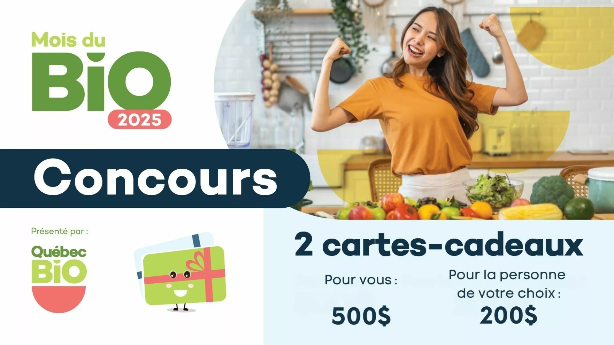 Gagnez des cartes-cadeaux avec québec Bio