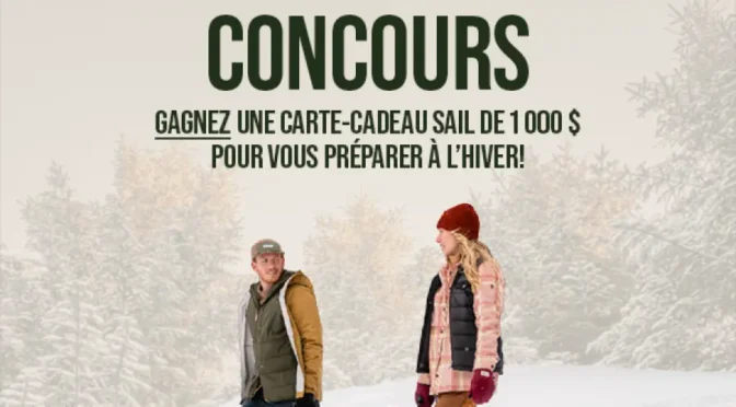 Concours Explore+ gagnez une carte-cadeau SAIL de 10000$