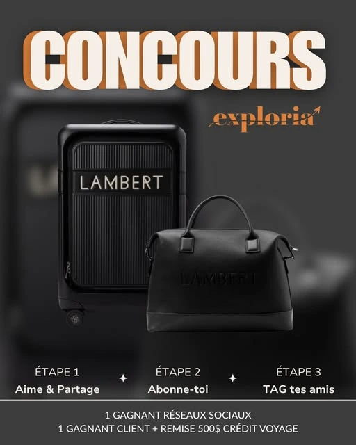gagnez des valises Lambert avec Exploria Voyage