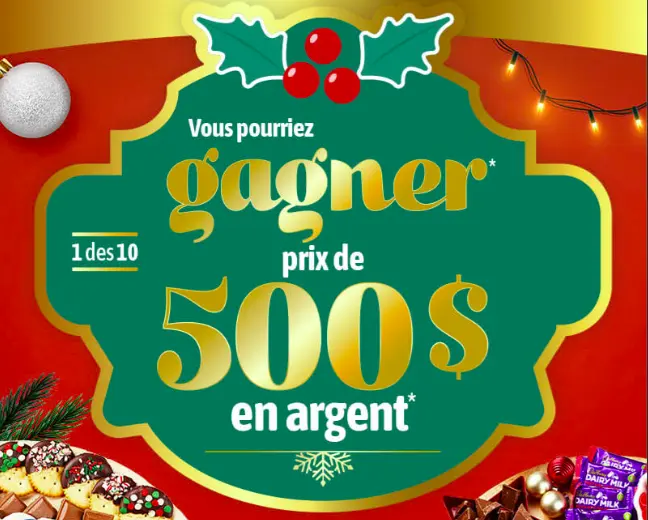 Concours recevez en grand Mondelez gagnez une carte cadeau de 500$