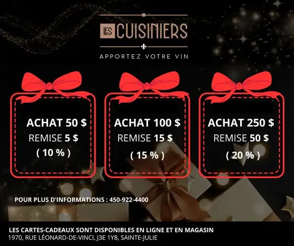 Gagnez une carte-cadeau les Cuisiniers de 100$