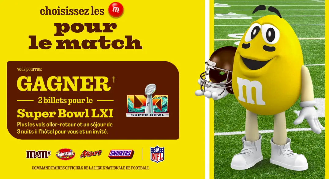 Concours mars gagnez un voyage au Super Bowl LX