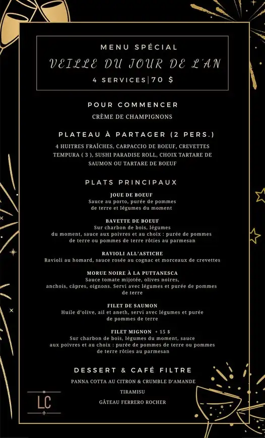 Gagnez un menu spécial du jour de l'an avec les cuisiniers