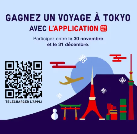 Téléchargez l'application Uniqlo pour gagner un voyage à Tokyo