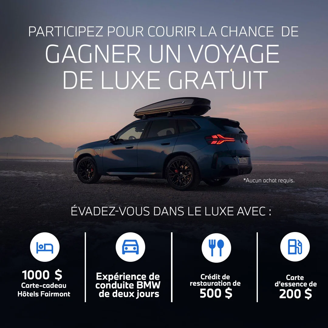 Concours escapade de Luxe BMW Mini Laval et planète mazda