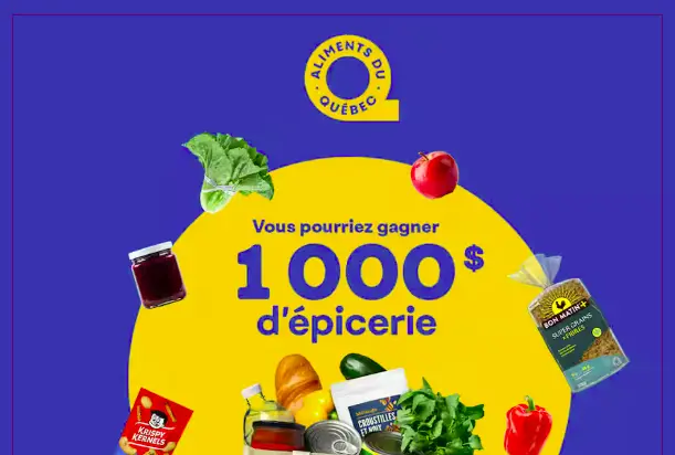 gagnez 1000$ d'épicerie en répondant au quizz aliments d'ici
