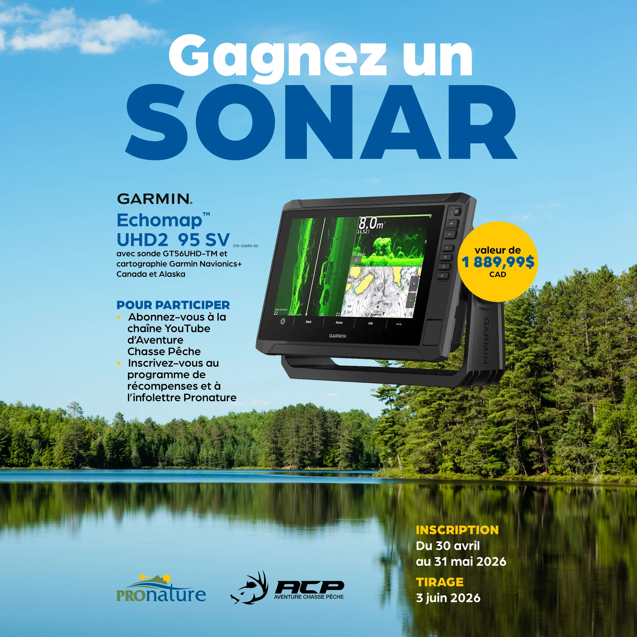 concours pro nature gagnez un sonar garmin