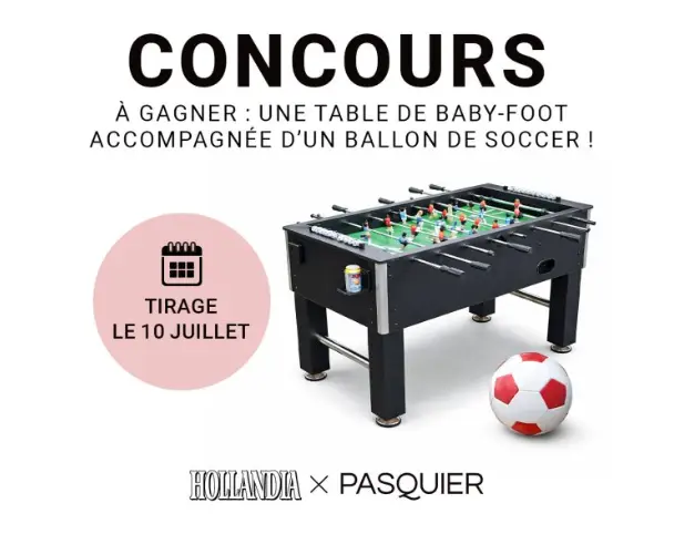 gagnez une table de babyfoot et un ballon de soccer avec Pasquier