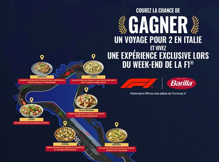 gagnez une expérience formule 1 avec barilla