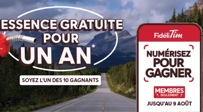 numérisez pour gagner de l'essence avec Tim Hortons