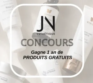 Courez la chance de gagner un an de produits JN Esthétique avec un nettoyant, un exfoliant et une crème hydratante renouvelés tous les trois mois!