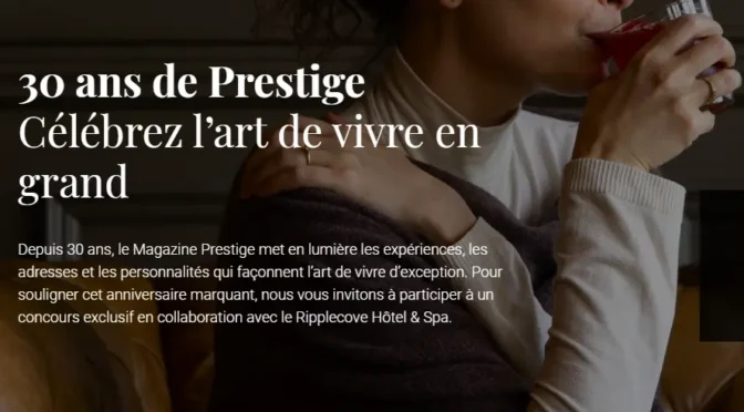 Gagnez une escapade détente pour deux au Ripplecove Hôtel & Spa
