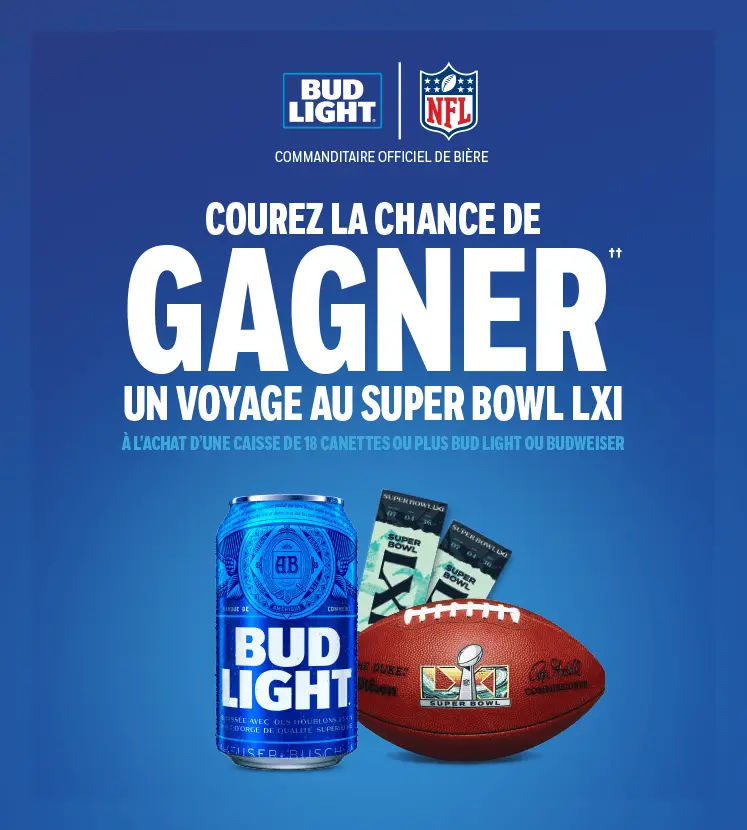 Courez la chance de gagner un voyage pour deux en Californie pour assister au Super Bowl LXI