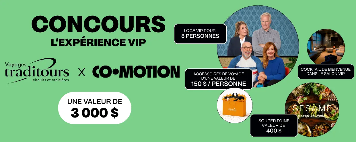 Gagnez une expérience VIP pour huit personnes à la Salle André-Mathieu avec resto, cocktail VIP et plusieurs extras, d’une valeur de 3000$!