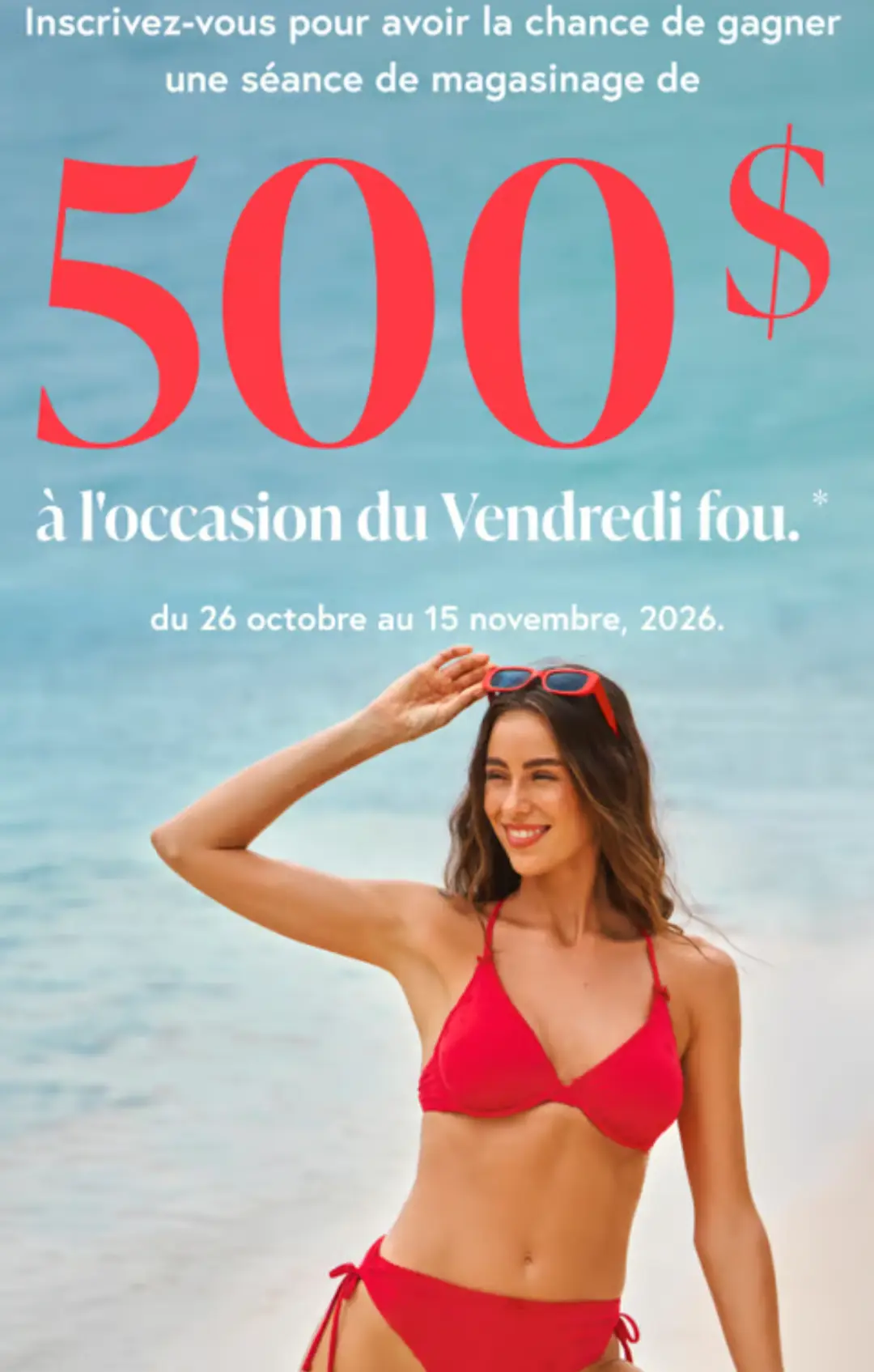 Concours Gagnez une séance de magasinage de 500$ chez Bikini Village!