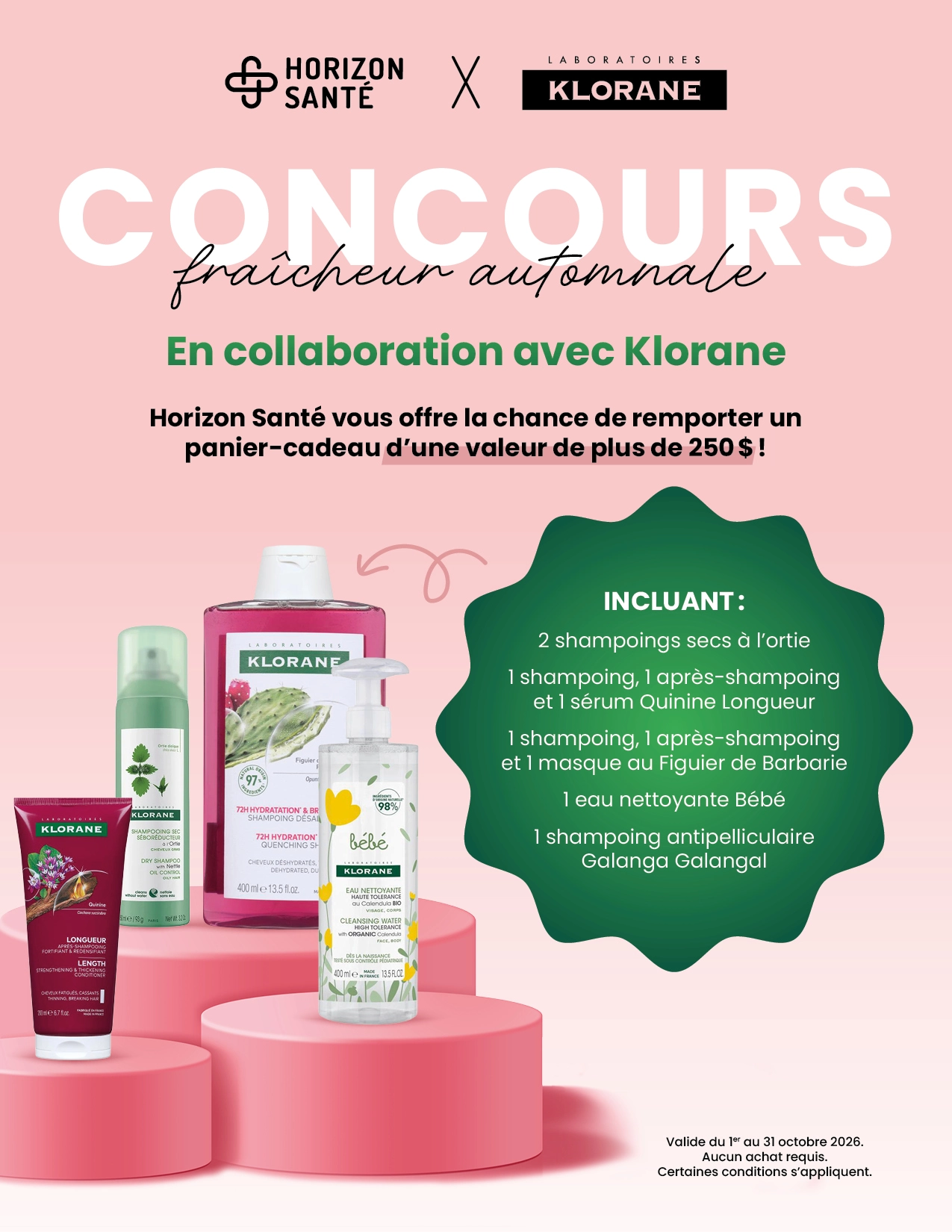 Gagnez un ensemble-cadeau Klorane de 270$ avec Horizon Santé!
